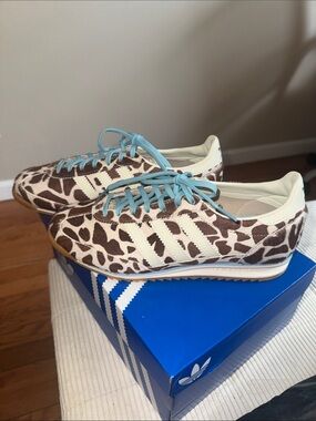adidas Women's SL 72 OG Cow Print Fur Sneakers NWT